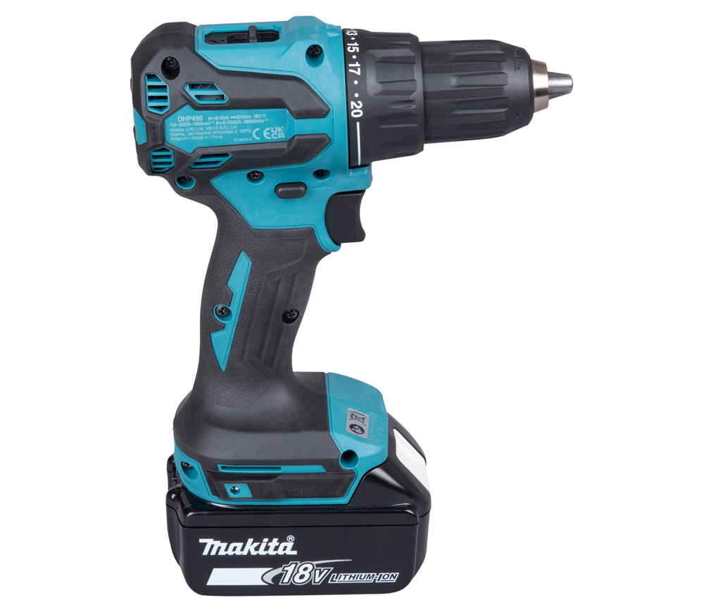 Mașină de înșurubat cu percuție cu acum. MAKITA DHP490WVE 18V 2Ah photo 4