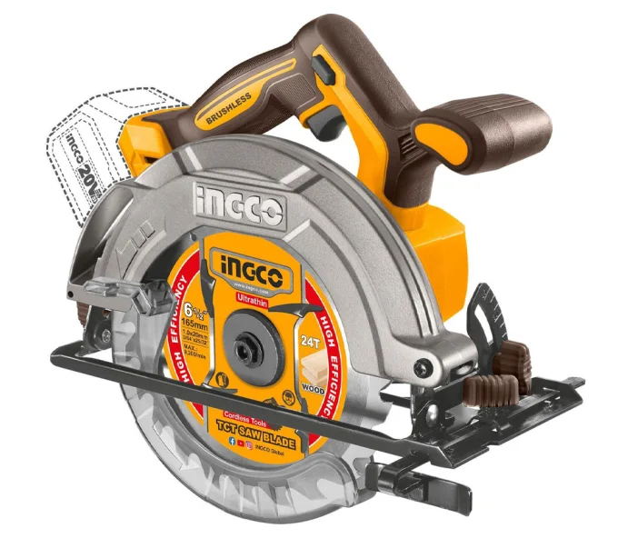 Fierăstrău circular cu acumulator (fara bat) INGCO CSLI1652 165mm 20V-1