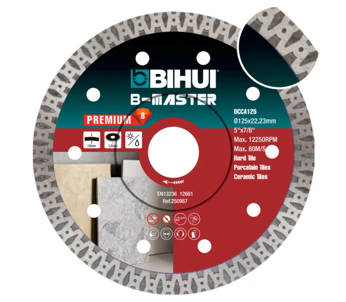 Disc de tăiat cu diamant BIHUI DCCA125 125mm Turbo Ceramică/Marmura/Granit-1