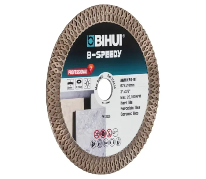 Disc de tăiat cu diamant BIHUI AGMN76-BT 76mm Turbo Ceramică/Marmura/Granit-3