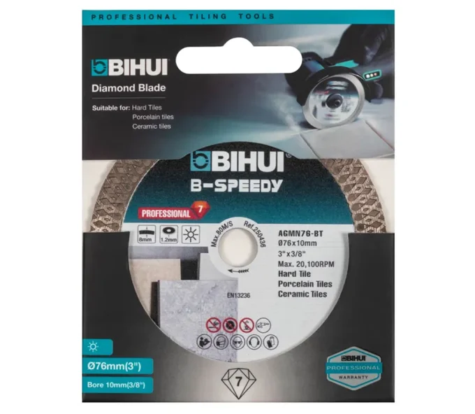 Disc de tăiat cu diamant BIHUI AGMN76-BT 76mm Turbo Ceramică/Marmura/Granit-5