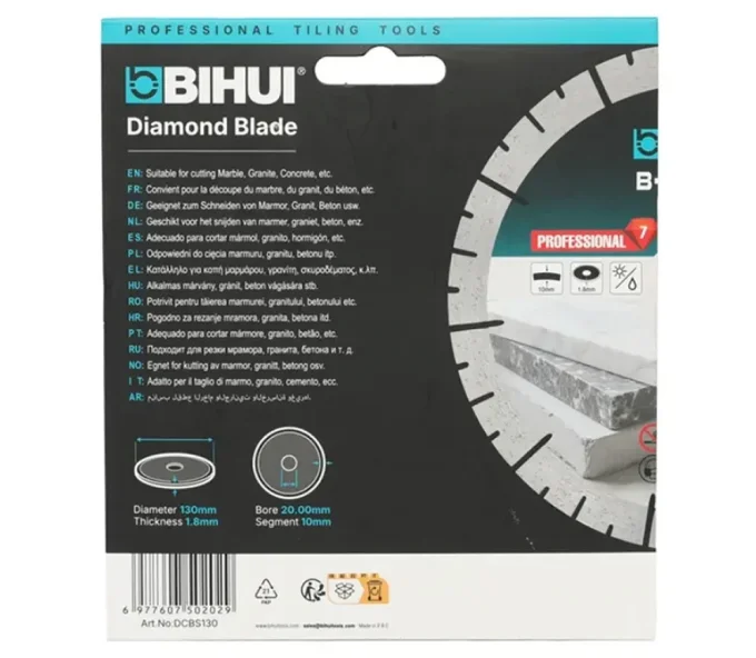 Алмазный отрезной диск BIHUI DCBS130 130мм Сегментированный Керамика/Керамогранит/Мрамор-3