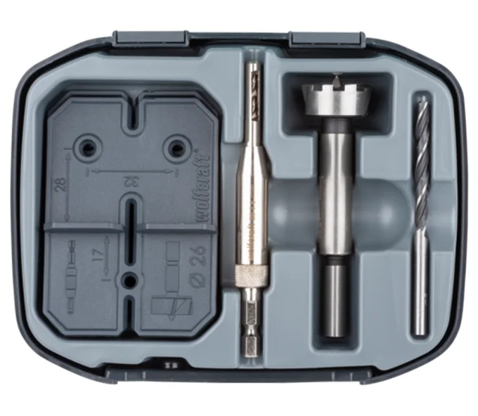 Set instalare balamale Wolfcraft 4655000 5/26mm Oțel-3