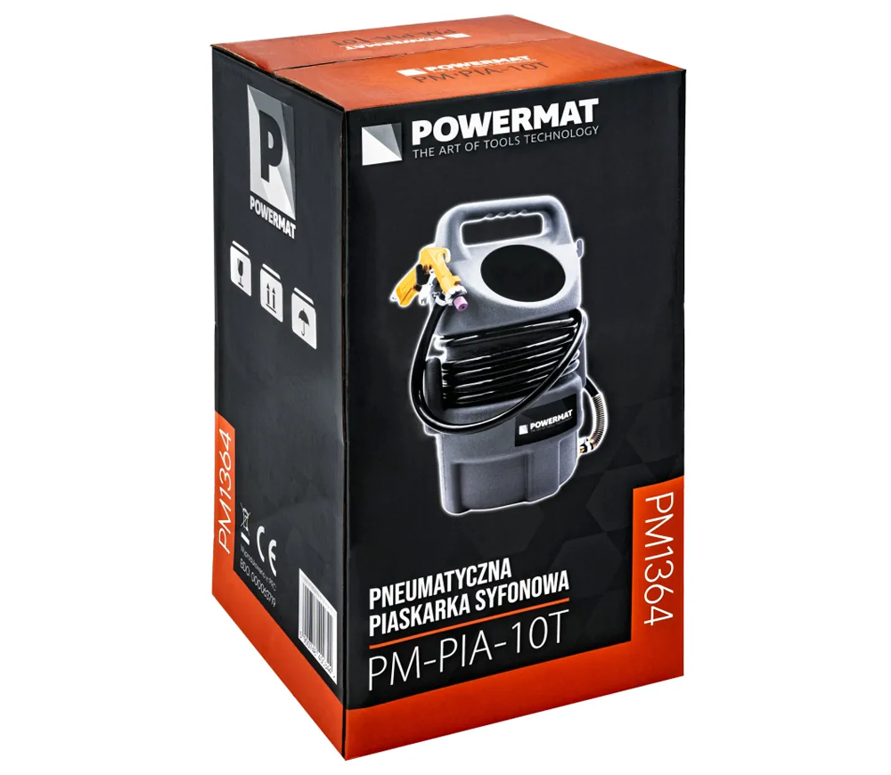 Пескоструйный аппарат сифонный POWERMAT PM-PIA-10T 4/5/6/7мм 8.2бар-2