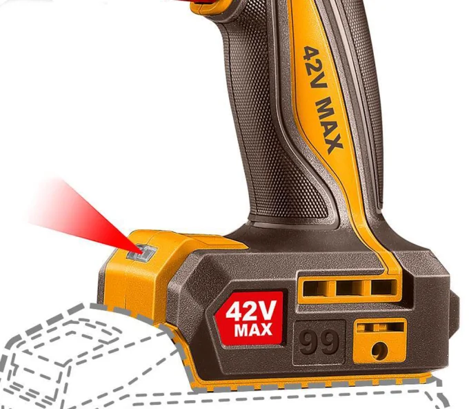 Шуруповёрт аккумуляторный ударный INGCO CIDLI429982 42В 2Ач-4