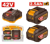 Încărcător cu 2 acumulatoare INGCO FBCPM25221 90w 42V 2A-1