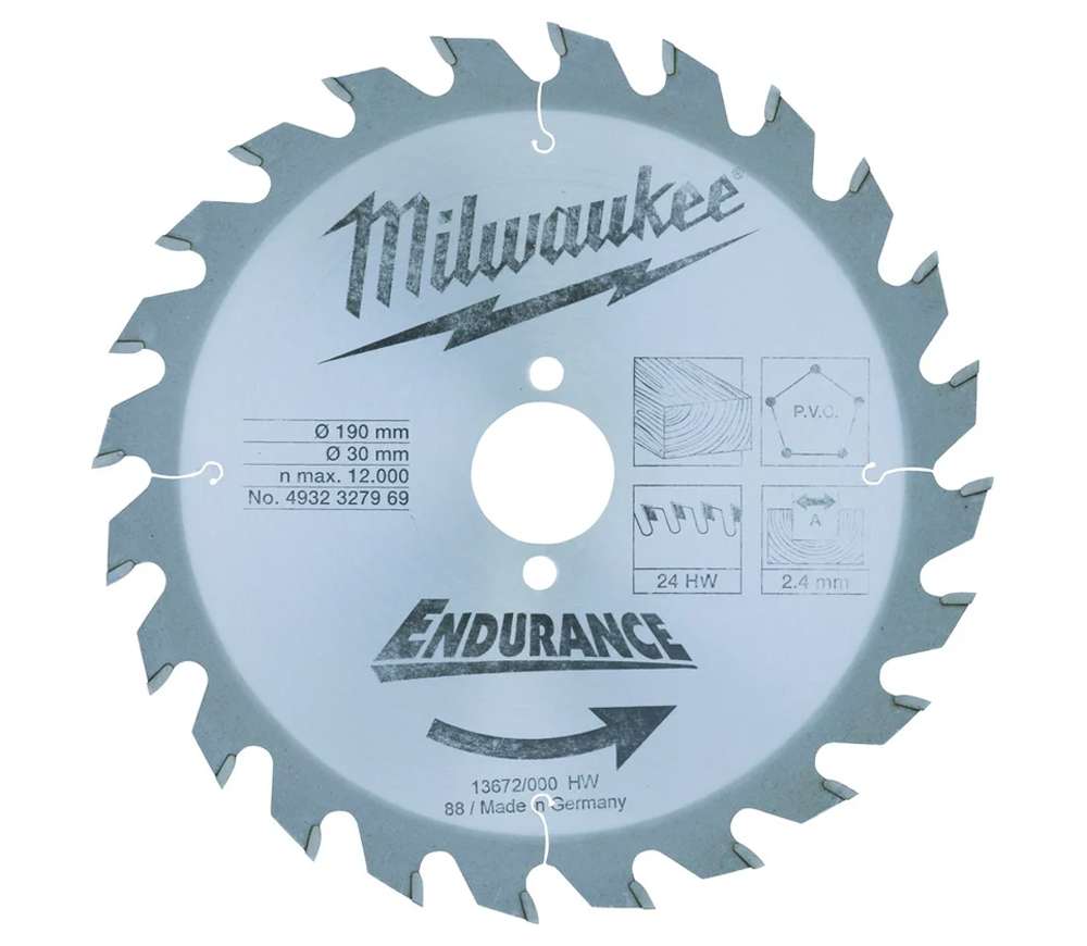 Disc pentru fierastrau electric MILWAUKEE WCSB 190mm 2.4mm Lemn