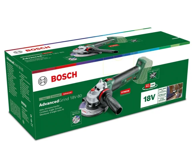 Угловая шлифмашина аккумуляторная BOSCH AdvancedGrind 18V-80 125мм 18В-2