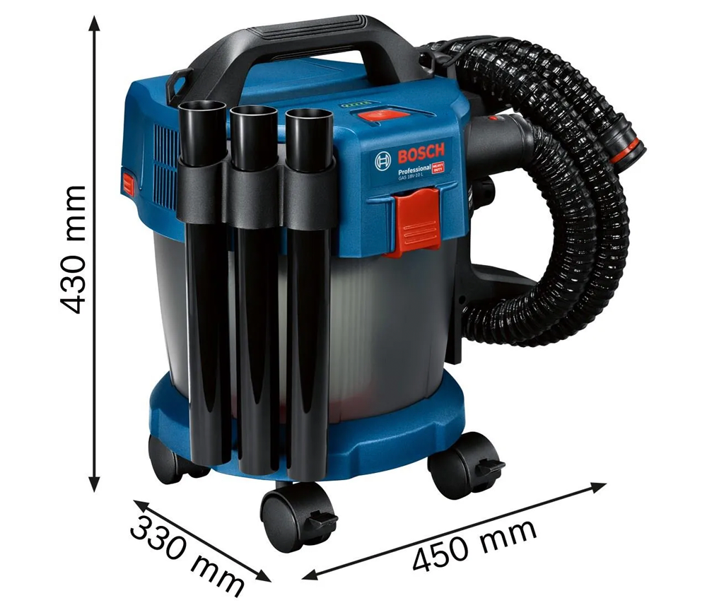 Пылесос промышленный аккумуляторный (без АКБ) BOSCH 18В GAS 18V-10L 115мбар 10л-2