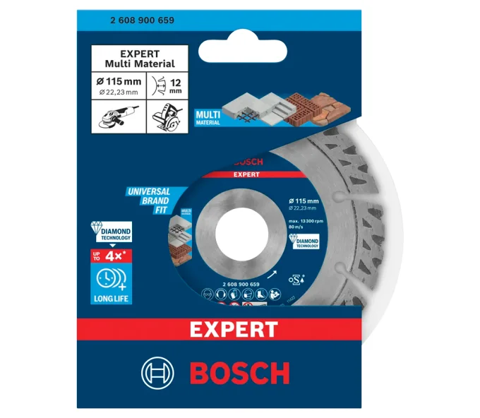 Disc de tăiat cu diamant BOSCH EXPERT Multi Material 115mm Segmentat Multimaterial-2