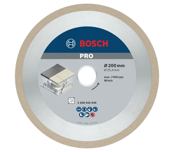 Disc de tăiat cu diamant BOSCH PRO Ceramic 200mm Solid Ceramică/Porțelan/Marmură-1