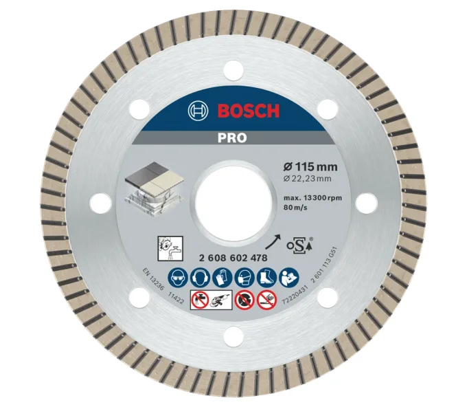 Disc de tăiat cu diamant BOSCH PRO Ceramic 125mm Turbo Ceramică/Porțelan/Marmură-1