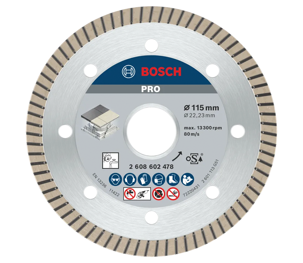 Алмазный отрезной диск BOSCH PRO Ceramic 125мм Турбо Керамика/Керамогранит/Мрамор