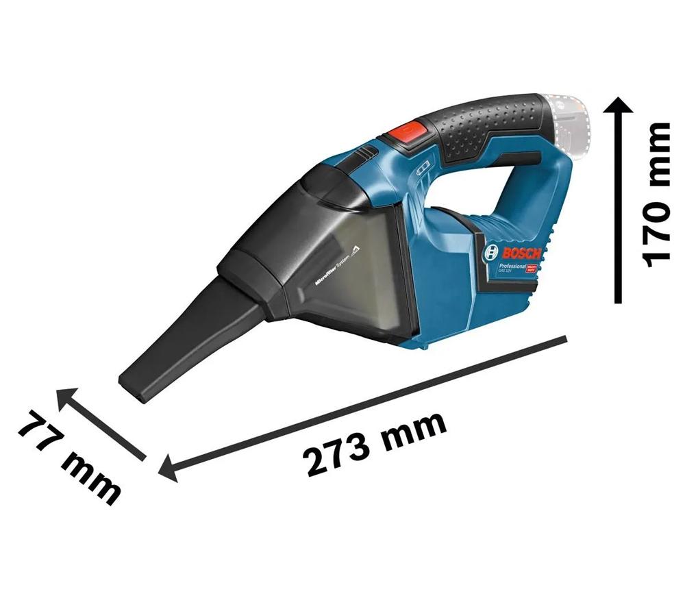 Авто пылесос аккумуляторный (без АКБ) BOSCH GAS 12 V-LI 12В-2