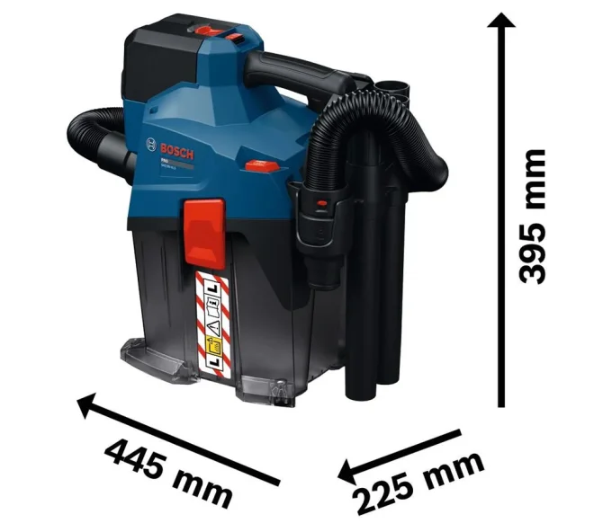 Aspirator industrial cu accumulator (fără bat) BOSCH 18V  GAS 18V-6LS 129mbar 6L-3