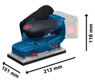 Mașină de șlefuit cu vibrații fără fir (fără bat) BOSCH GSS18V-18 18V-3