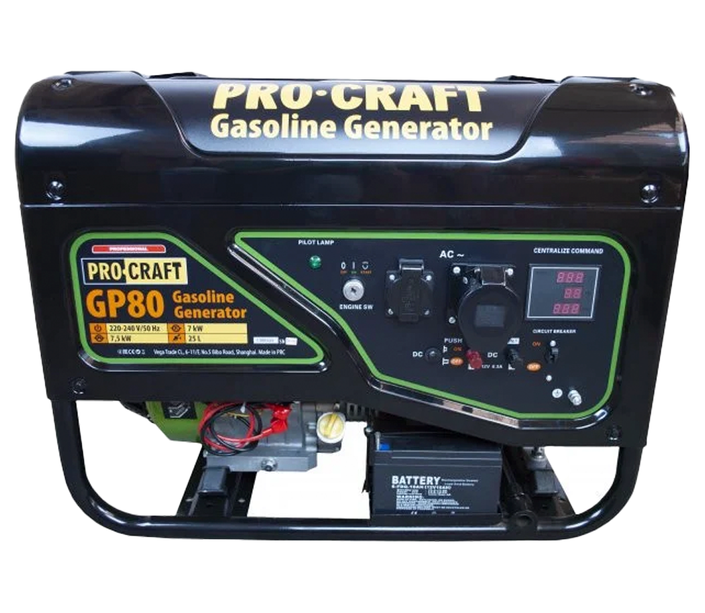 Generator electric ProCraft GP80 7.5kw Benzină AVR