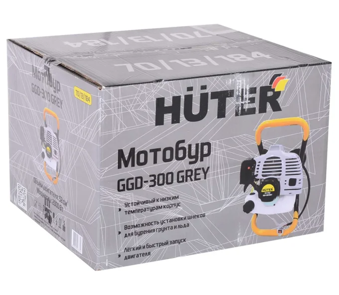 Мотобур бензиновый HUTER GGD-300 GREY 300мм 52см3-8