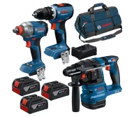 Набор аккумуляторных инструментов BOSCH GSR 18V-65+GDX 18V-285+GBH 18V-22-1