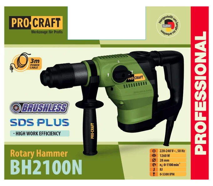 Ciocan rotopercutor ProCraft BH2100N 1260w SDS-Plus-7