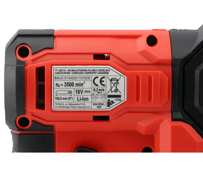 Fierăstrău cu lanț cu acumulator YATO YT828115 150mm 18V 4Ah-9