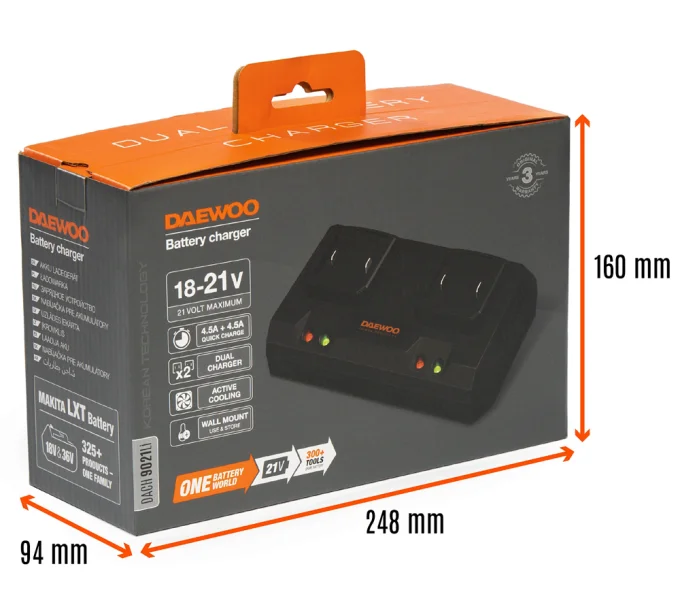 &Icirc;ncărcător dublu DAEWOO DACH 9021Li 200w 21V 9A-2