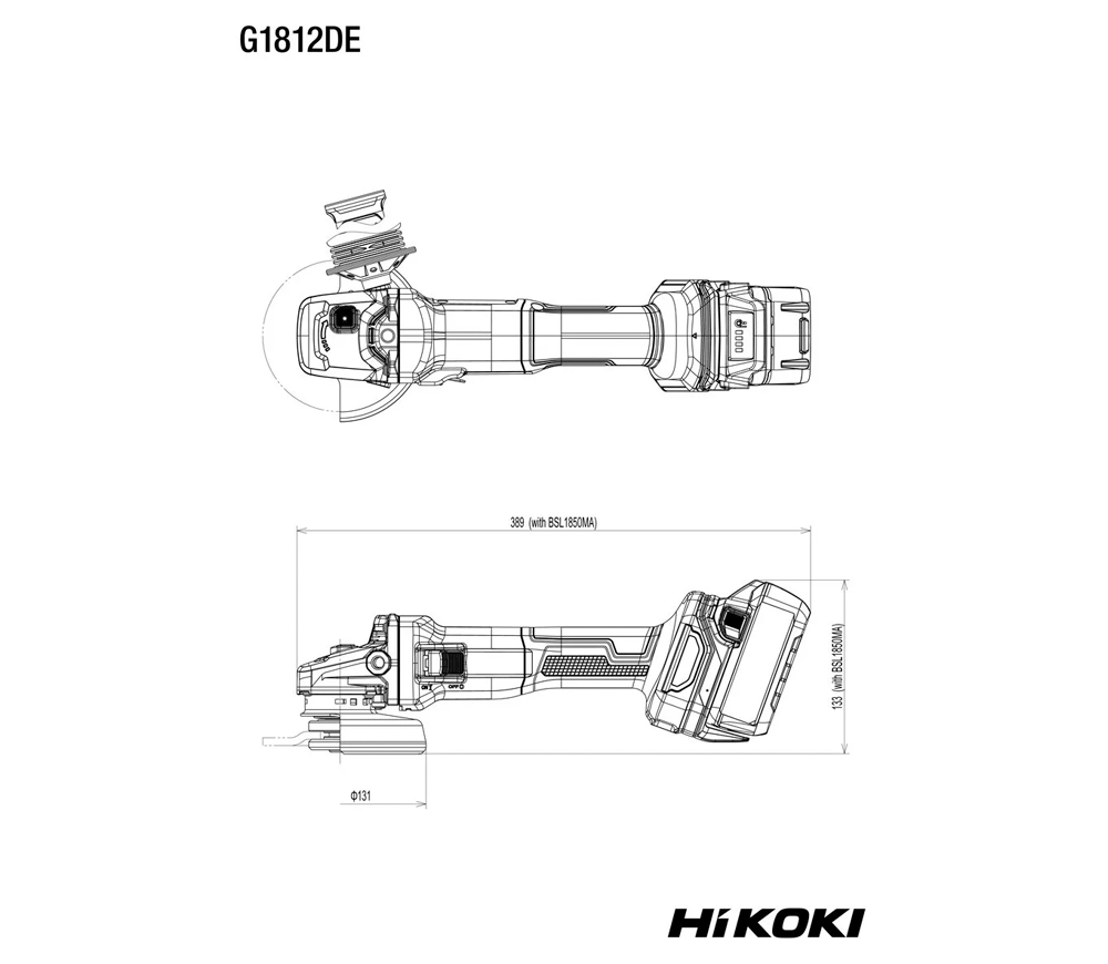 Угловая шлифмашина аккумуляторная (без АКБ) HIKOKI G1812DEW4Z 115мм 18В-8