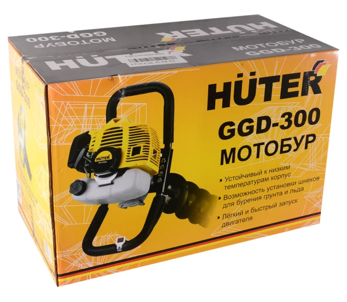 Мотобур бензиновый HUTER GGD-300 300мм 52см3-4