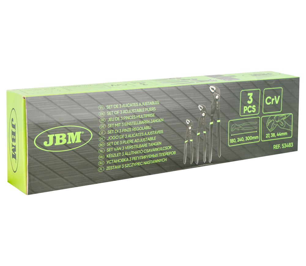 Set de 3 clești reglabili tip papagal JBM 53483 180/240/300mm-2