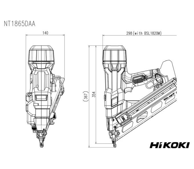 Capsator cu acumulator (fără bat) HIKOKI NT1865DAAW9Z 180bat/min 18V-10