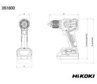 Шуруповёрт аккумуляторный (без АКБ) HIKOKI DS18DDW2Z 18В-4