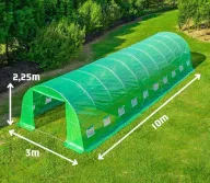 Теплица арочная TEHNO-MS 10x3x2.25 мм 30м² Зелёная-1