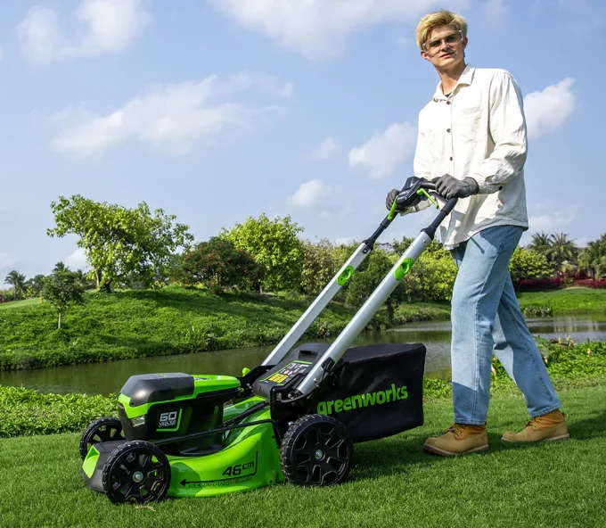 Mașină de tuns gazonul cu acumulator (fără bat) Greenworks GD60LM46SP 460mm 60V-9