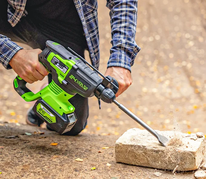 Перфоратор аккумуляторный (без АКБ) Greenworks GD24SDS2 2Дж 24В-7