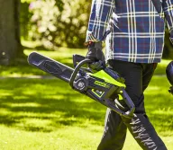Цепная пила аккумуляторная Greenworks GD60CS40K2 400мм 60В 2Ач-9