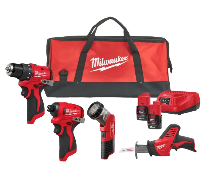 Набор аккумуляторных инструментов MILWAUKEE M12 BLPP4A-202B-1