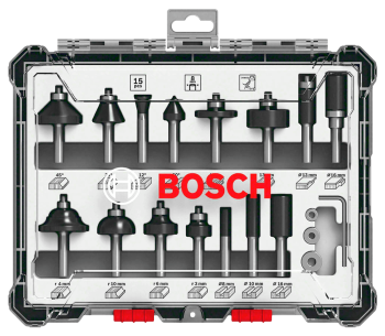 product Набор 15 фрез по дереву Bosch 2607017472 Ø8 мм