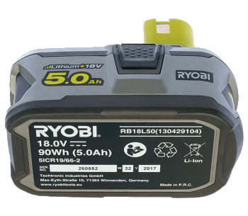 Аккумулятор RYOBI RB18L50 Обойма 18В 5Ач photo 2