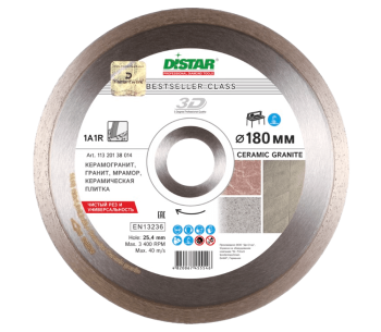 product Алмазный отрезной диск DISTAR 11320138014 180мм Сплошной керамика/керамогранит/мрамор