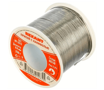 Sârmă pentru sudură cu flux REXANT 09-3312 Staniu/Plumb 0.8mm 0.25kg photo 1