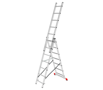 Лестница алюминиевая многофункциональная трехсекционная NOVAYA VYSOTA 2230307 4.47m 150kg photo