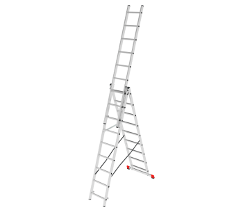 Лестница алюминиевая многофункциональная трехсекционная NOVAYA VYSOTA 2230309 5.51m 150kg photo