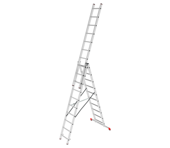 Лестница алюминиевая многофункциональная трехсекционная NOVAYA VYSOTA 2230310 6.31m 150kg photo