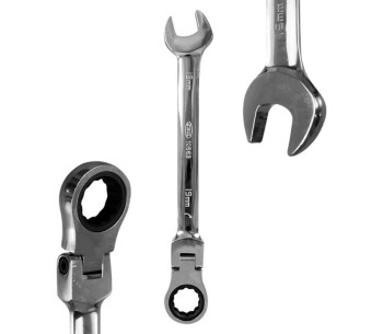 Набор 12 комбинированных ключей с храповым механизмом и шарниром JBM 51318 8x19мм photo 0