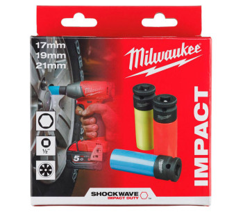 Набор 3 ударных головок MILWAUKEE 4932451568 17-21мм photo 0