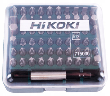 Set 61 Biți și prelungitor HIKOKI 715000 SL/PH/PZ/Hex/Torx 25mm photo 1