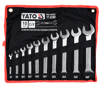 Набор 10 двусторонних рожковых ключей YATO YT0380 6x27мм photo