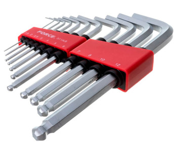 Set 11 chei hexagonale cu bilă FORCE 5116LB 1.5x12mm photo 0
