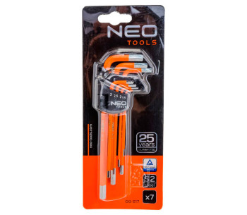 Set 7 chei hexagonale NEO TOOLS 09-517 1.5x6mm photo 3