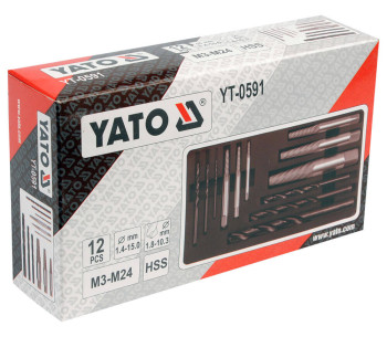 Набор 12 экстракторов сломанных винтов YATO YT0591 M3-M24 photo 2